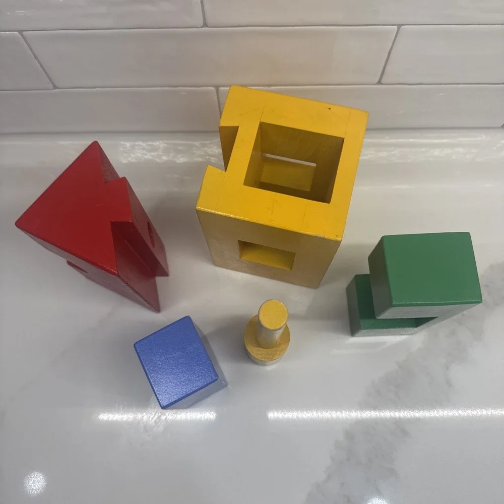Vintage IKEA Primary Colors Wooden House Toy Puzzle 1980's-90's - Fast Shipping!